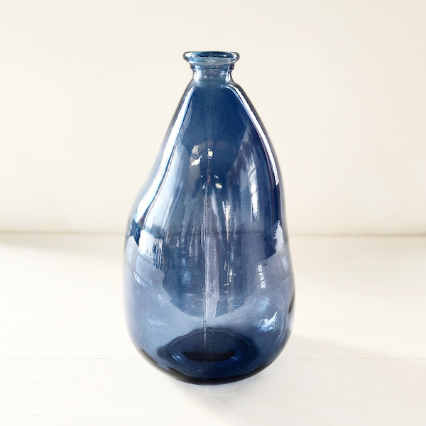 Recycled Bottle Vase - Steel Blue